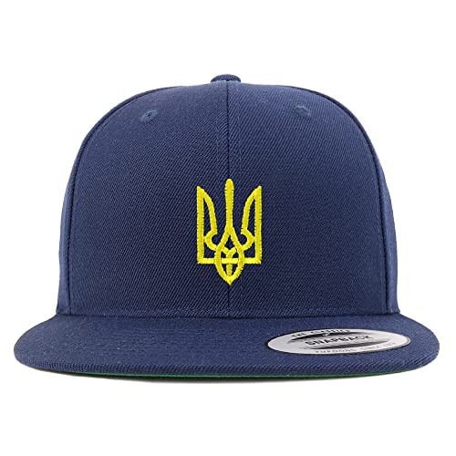 Trendy Apparel Shop Ukrainian National Symbol Embroidered Flatbill Snapback Cap