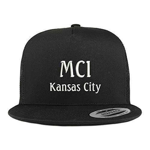 Trendy Apparel Shop MCL Kansas City Embroidered 5 Panel Flatbill Trucker Cap