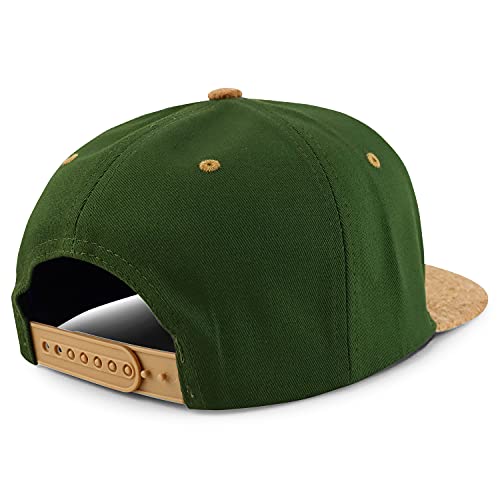 Trendy Apparel Shop USA Flag Cork Flatbill Snapback Baseball Cap