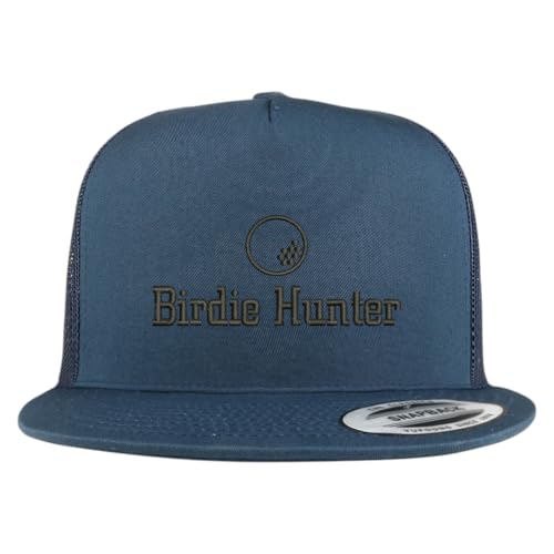 Trendy Apparel Shop Birdie Hunter Embroidered 5 Panel Flatbill Trucker Mesh Cap