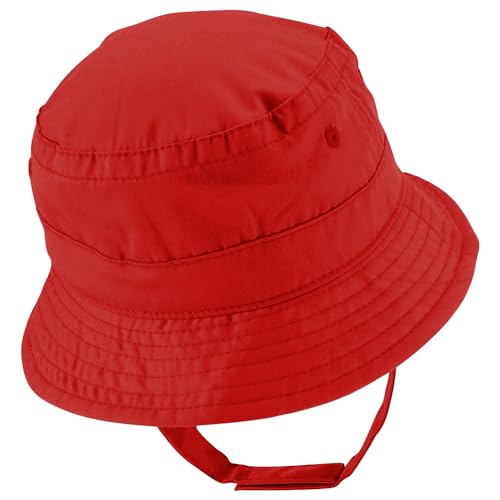 Trendy Apparel Shop Rainbow Embroidered Patch Infant Lightweight Bucket Hat with Chin Strap