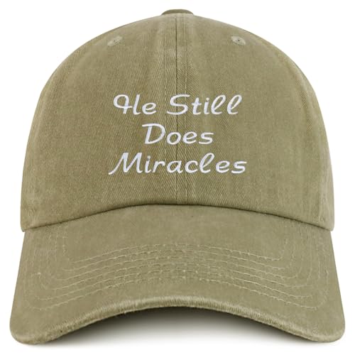 Trendy Apparel Shop He Still Does Miracles Embroidered Pigment Dyed Cotton Baseball Cap