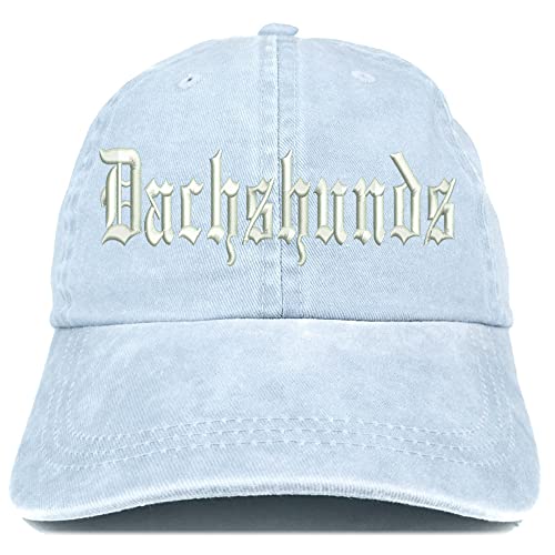 Trendy Apparel Shop Old English Dachshunds Washed Pigment Dyed Baseball Cap