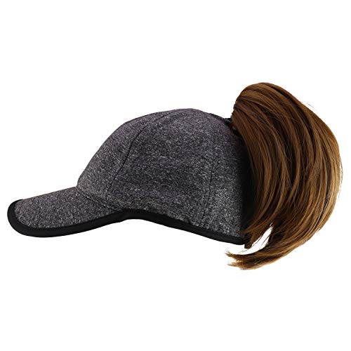 Trendy Apparel Shop Ladies Heathered Ponytail Adjustable Baseball Cap
