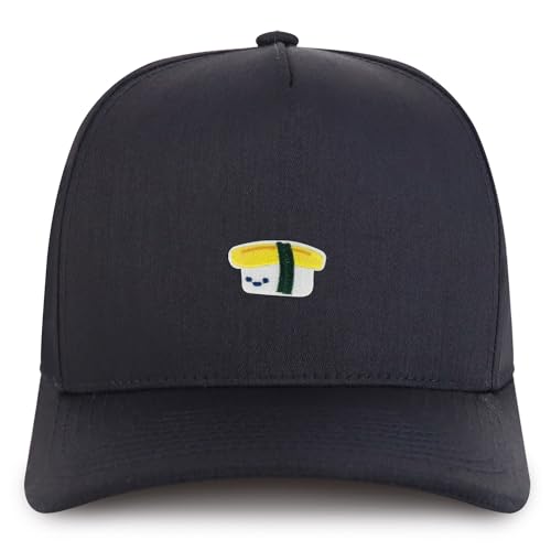 Trendy Apparel Shop Egg Sushi Embroidered Patch Structured 5 Panel Pro Style Baseball Cap