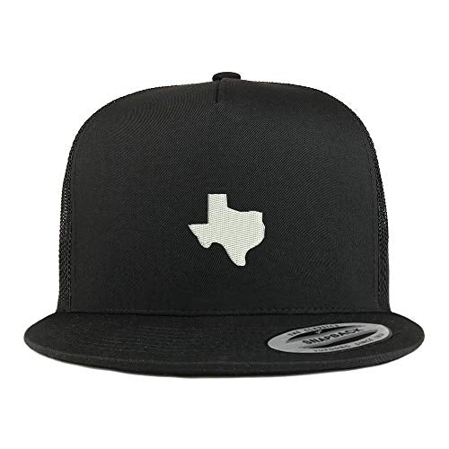 Trendy Apparel Shop Flexfit XXL Texas State Embroidered 5 Panel Flatbill Trucker Mesh Cap