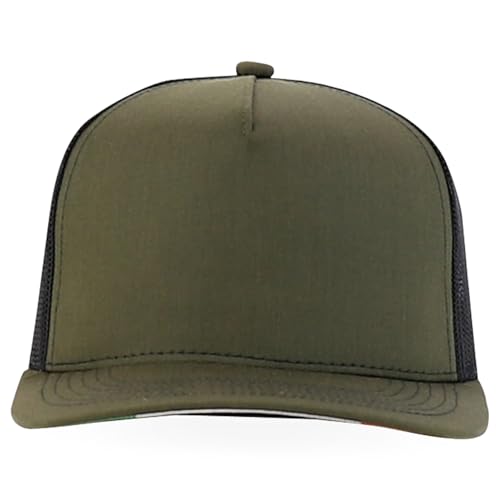 Trendy Apparel Shop 5 Panel Structured Trucker Cap with Mexico Flag Design Undervisor