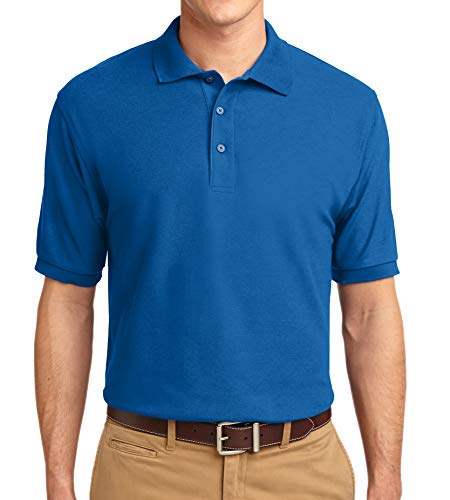 Trendy Apparel Shop Silky Classic Comfortable Fit Wrinkle Resistant Polyester Blend Men's Polo Big and Tall Shirt