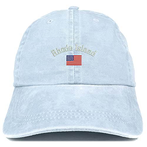 Trendy Apparel Shop Rhode Island USA Flag Pigment Dyed Washed Baseball Cap