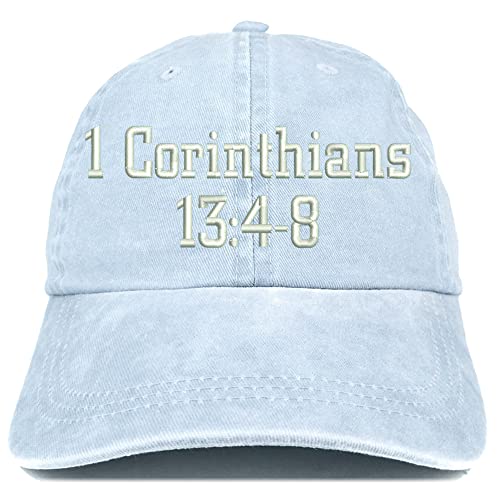 Trendy Apparel Shop 1 Corinthians 13:4-8 Washed Pigment Dyed Baseball Cap