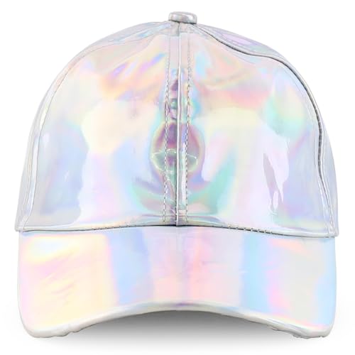 Trendy Apparel Shop Metallic Shiny Reflective Snapback Baseball Cap