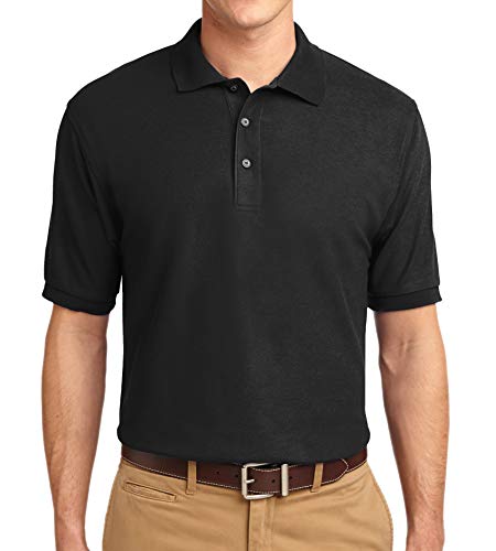 Trendy Apparel Shop Silky Classic Comfortable Fit Wrinkle Resistant Polyester Blend Men's Polo Big and Tall Shirt