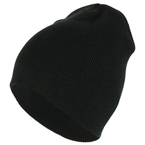 Trendy Apparel Shop Plain Short Winter Acrylic Knit Beanie
