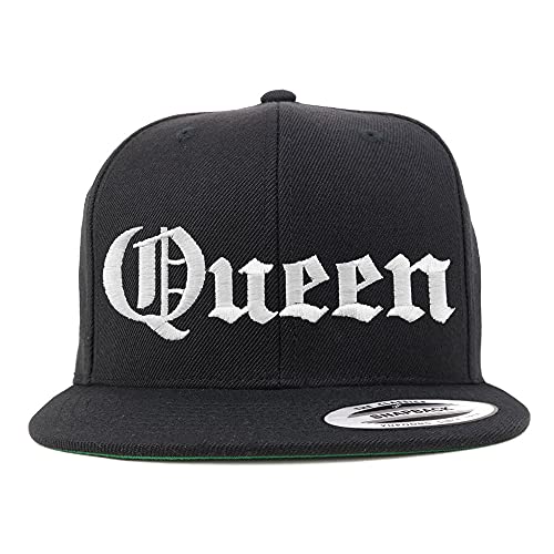 Trendy Apparel Shop Queen Old English Embroidered Flatbill Snapback