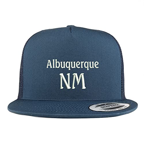 Trendy Apparel Shop Albuquerque NM Embroidered 5 Panel Flatbill Trucker Cap