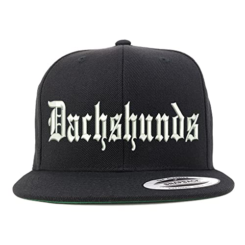 Trendy Apparel Shop Old English Dachshunds Embroidered Flatbill Snapback