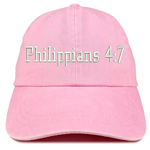 Trendy Apparel Shop Philippians 4:7 Washed Pigment Dyed Baseball Cap
