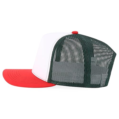 Trendy Apparel Shop 5 Panel Structured Trucker Cap with Mexico Flag Design Undervisor