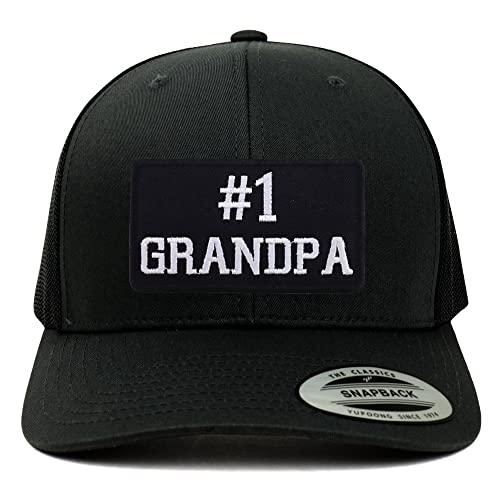 Trendy Apparel Shop Number 1 Grandpa Patch 6 Panel Retro Baseball Mesh Cap