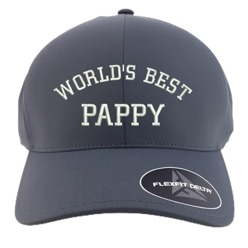 Trendy Apparel Shop Oversized XXL World's Best Pappy Old English Embroiderd Athletic Fitted Baseball Cap