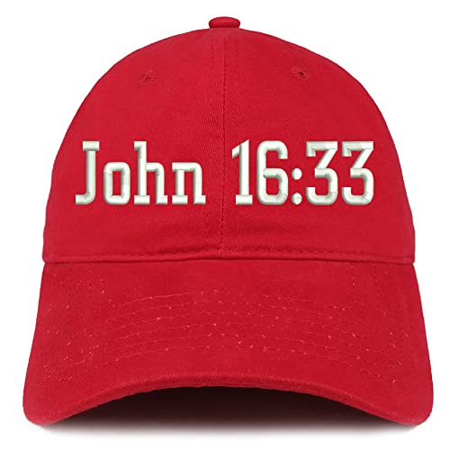 Trendy Apparel Shop John 16:33 Low Profile Soft Cotton Baseball Cap