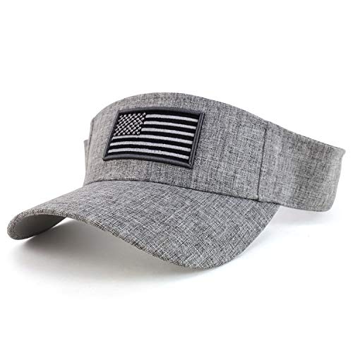 Trendy Apparel Shop USA American Flag Embroidered Polyester Summer Visor Hat
