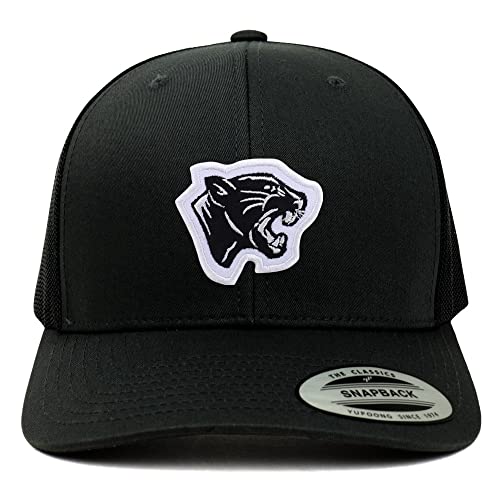 Trendy Apparel Shop Panther Head Patch 6 Panel Retro Baseball Mesh Cap