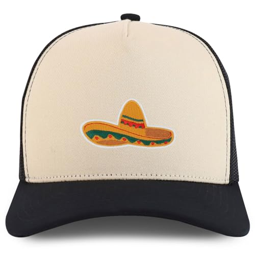 Trendy Apparel Shop Mexican Fiesta Sombrero Embroidered Patch Trucker Cap