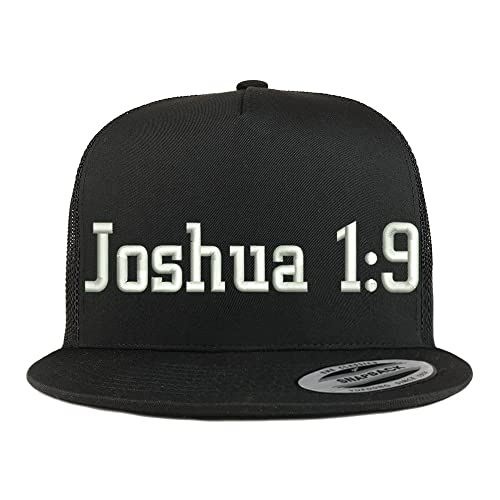 Trendy Apparel Shop Joshua 1:9 5 Panel Flatbill Trucker Cap