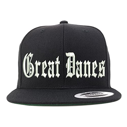 Trendy Apparel Shop Old English Great Danes Embroidered Flatbill Snapback
