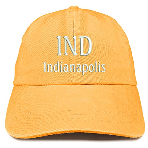 Trendy Apparel Shop IND Indianapolis Embroidered Pigment Dyed Washed Baseball Cap
