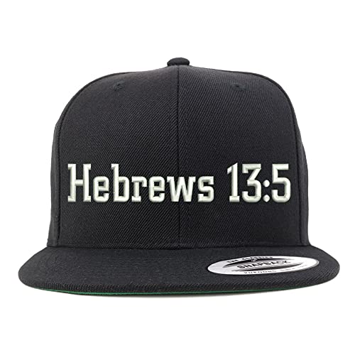Trendy Apparel Shop Hebrews 13:5 Embroidered Flatbill Snapback