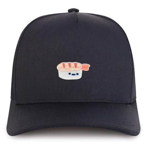 Trendy Apparel Shop Mini Shrimp Sushi Embroidered Patch Structured 5 Panel Pro Style Baseball Cap