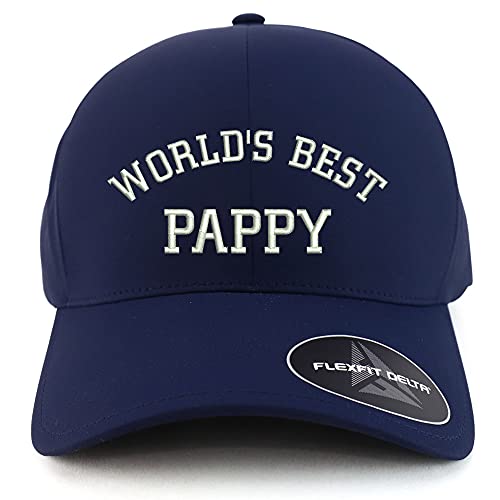 Trendy Apparel Shop Oversized XXL World's Best Pappy Old English Embroiderd Athletic Fitted Baseball Cap