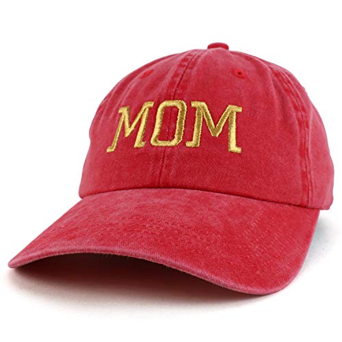 Trendy Apparel Shop Mom Capital Gold Thread Pigment Dyed Low Profile Cotton Cap