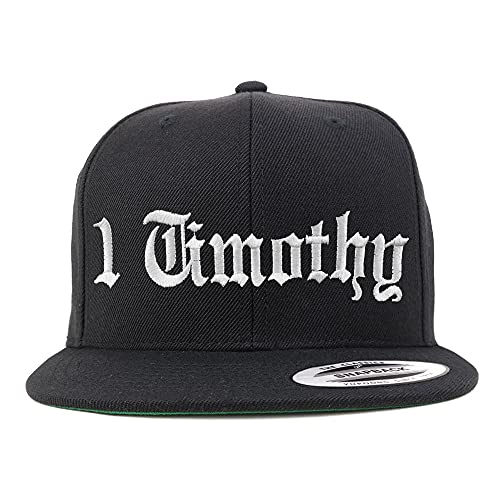 Trendy Apparel Shop 1 Timothy Old English Embroidered Flatbill Snapback
