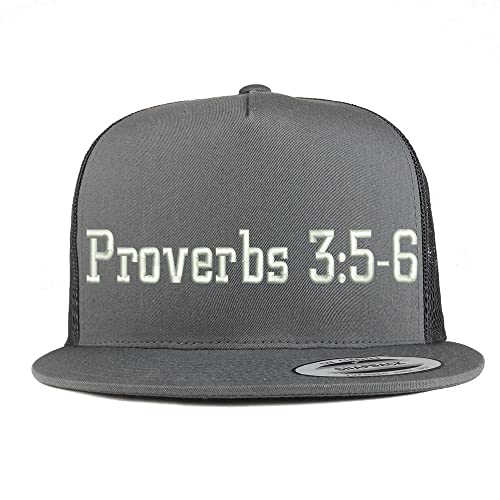 Trendy Apparel Shop Proverbs 3:5-6 5 Panel Flatbill Trucker Cap