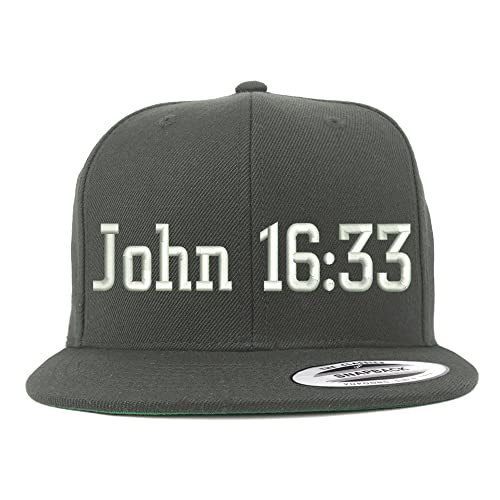 Trendy Apparel Shop John 16:33 Embroidered Flatbill Snapback