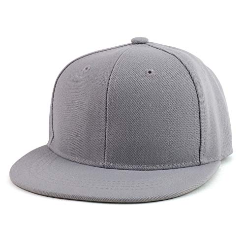 Trendy Apparel Shop Infant to Youth Plain Structured Flatbill Snapback Cap