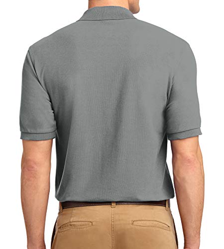 Trendy Apparel Shop Silky Classic Comfortable Fit Wrinkle Resistant Polyester Blend Men's Polo Big and Tall Shirt
