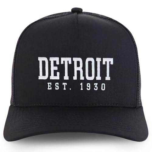 Trendy Apparel Shop Detroit Est.1930 Embroidered 5 Panel Snapback Trucker Cap