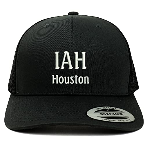 Trendy Apparel Shop IAH Houston Embroidered Retro Fit Trucker Mesh Cap