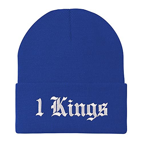 Trendy Apparel Shop 1 Kings Old English Embroidered Long Cuff Beanie