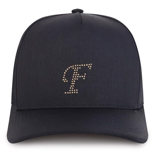 Trendy Apparel Shop Letter F Rhinestone Patch 5 Panel Cotton Baseball Cap