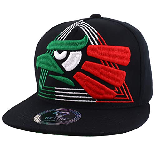 Trendy Apparel Shop Mexico Eagle Triangle Embroidered 5 Panel Flatbill Snapback Baseball Cap