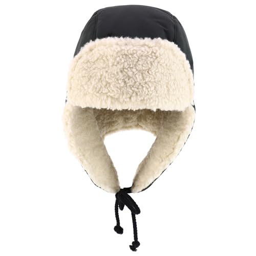 Trendy Apprel Shop Warm Winter Fur Ear Flaps Sherpa Lined Trooper Hat