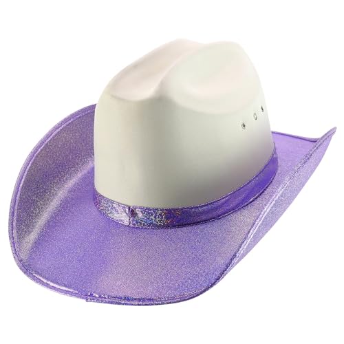 Trendy Apparel Shop Metalic Glitter Space Cowboy Cowgirl Hat