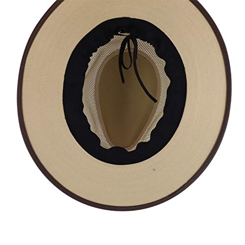 Trendy Apparel Shop Men's Cotton Canvas Mesh Crown Wide Brim Fedora Hat