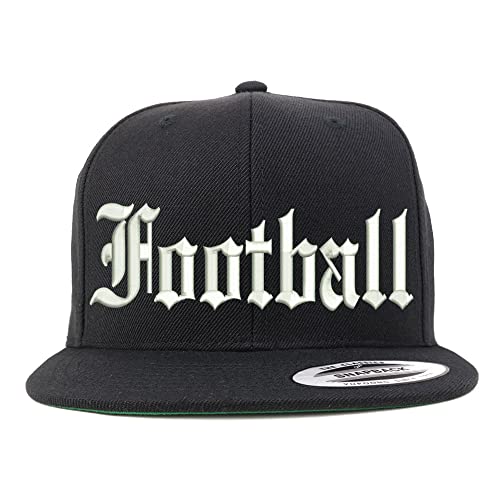 Trendy Apparel Shop Old English Football Embroidered Flatbill Snapback