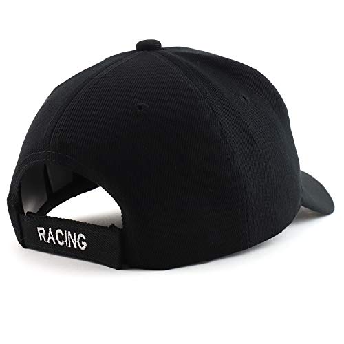 Trendy Apparel Shop Racing 3D Embroidered Flame Car Race Flag Baseball Cap